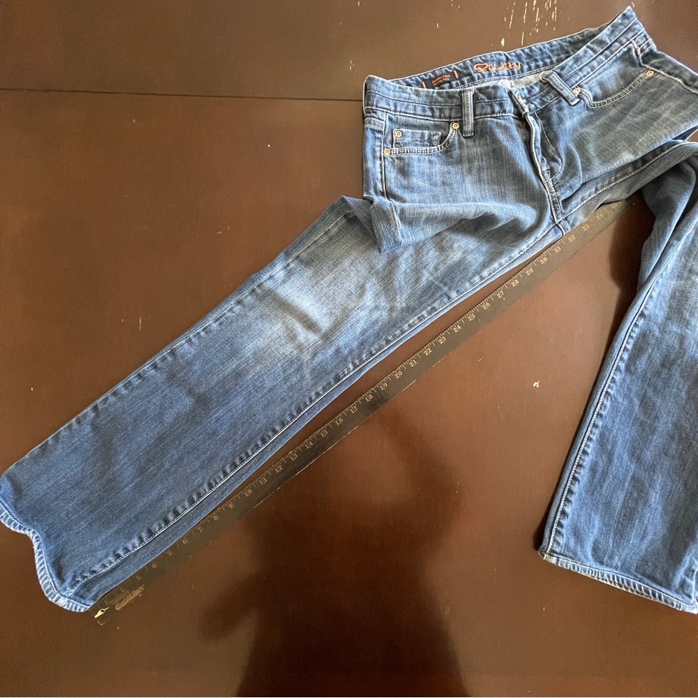 Anthropologie FIDELITY DENIM Japan Rose Skinny Flare Blue Water Sapphire Jean - Picture 10 of 13